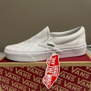NIB Vans Classic Slip On True White Checker Sz. 4.5/6